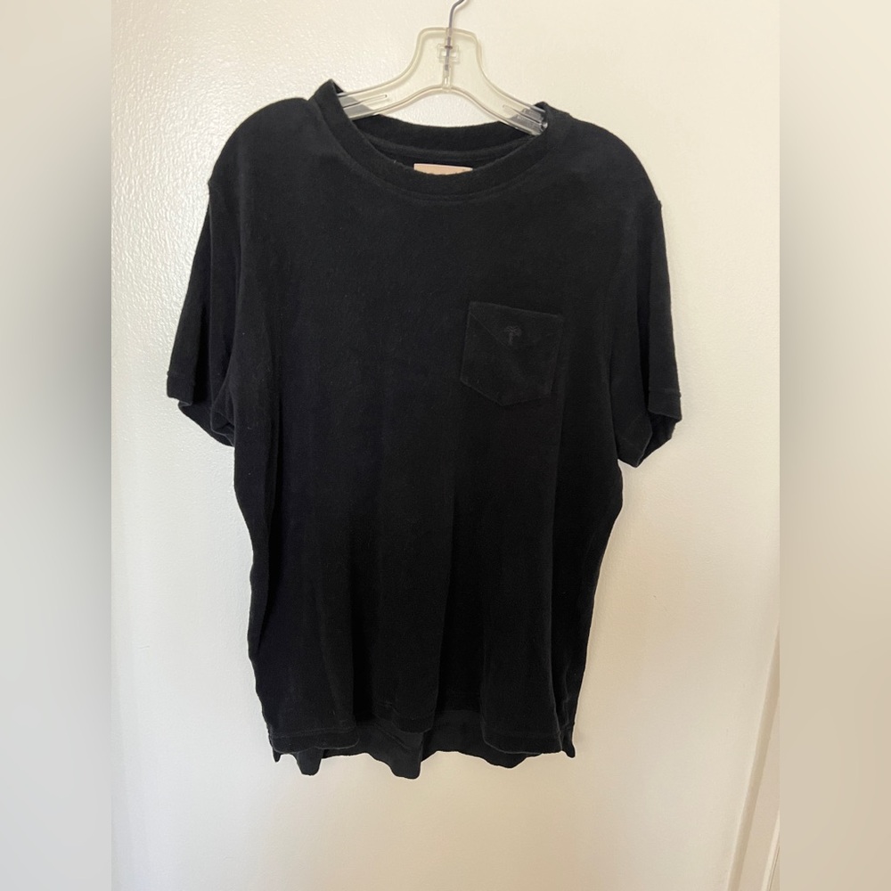 OAS Black Soft Terry Cotton Short Sleeve Tee Top T-shirt sz S